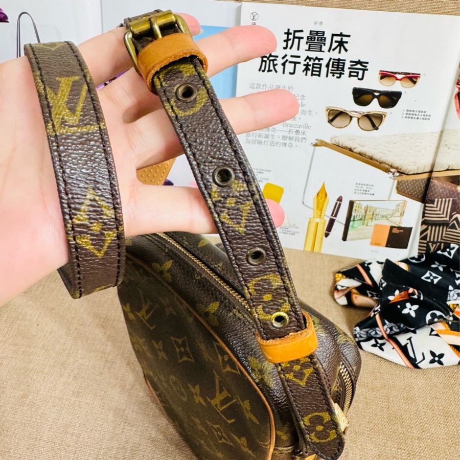 售二手真品LV 經典 Monogram Amazone M45236 雙層 小子母 斜背包 相機包 航空包 記者包-9
