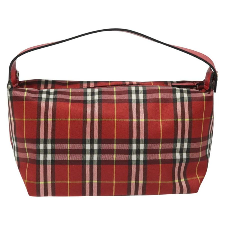 【日本直送】BURBERRY Nova 格紋手提包 尼龍 紅色 正品 110324-1