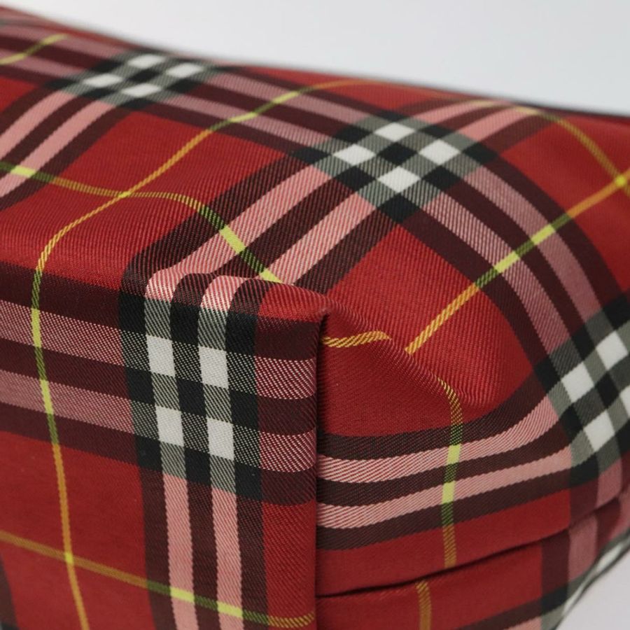 【日本直送】BURBERRY Nova 格紋手提包 尼龍 紅色 正品 110324-7