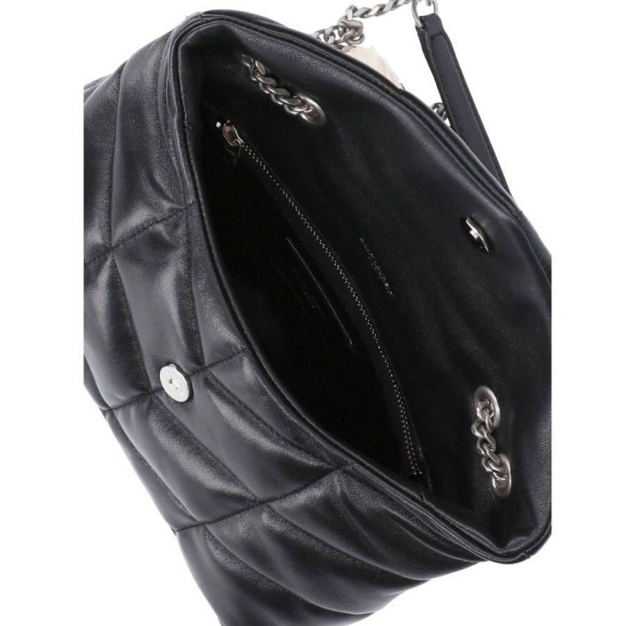 【YSL】SAINT LAURENT Toy Puffer 小羊皮 銀鍊條 肩背包 斜背包 黑色 759337-3