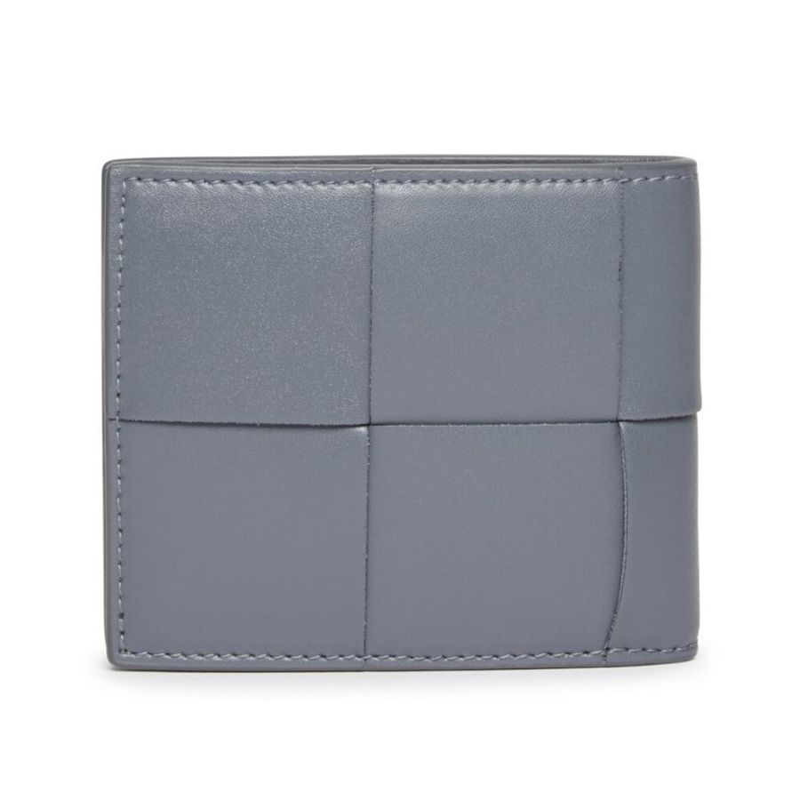 【BOTTEGA VENETA 寶緹嘉】BV Cassette Bifold 牛皮 經典大編織 短夾 卡夾 皮夾 灰色 743004-2