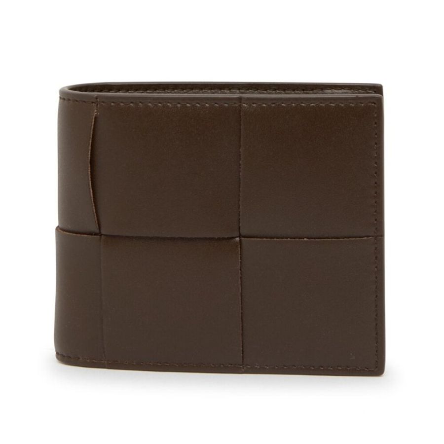 【BOTTEGA VENETA 寶緹嘉】BV Cassette Bifold 牛皮 經典大編織 短夾 卡夾 皮夾 咖啡色 743004-0