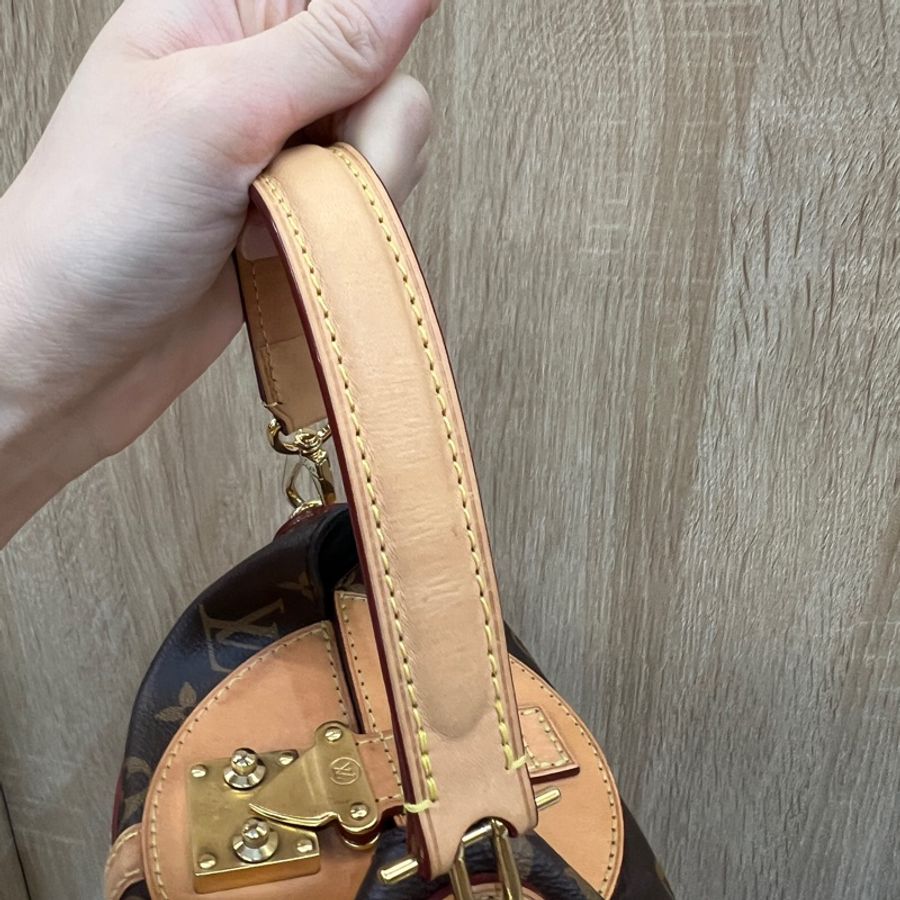 LV 原花Duffle Bag金釦手提斜背薯條包M43587-5