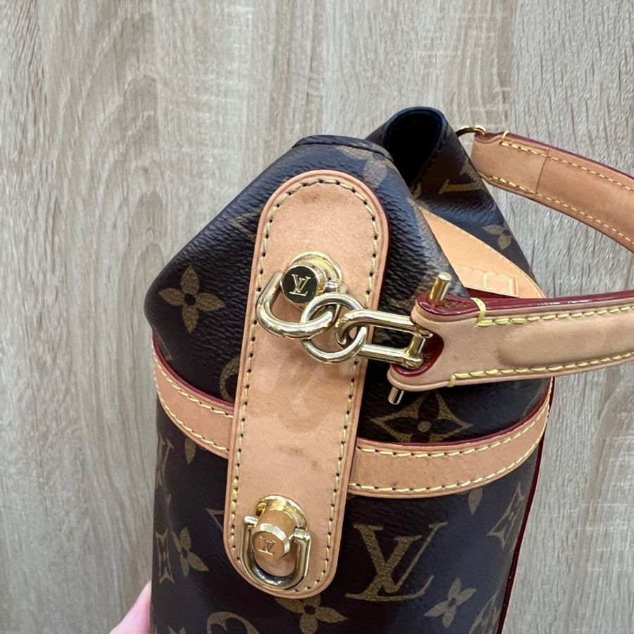 LV 原花Duffle Bag金釦手提斜背薯條包M43587-9