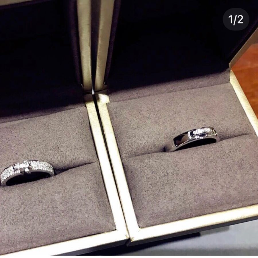 Chaumet Liens Évidence 49號 巴黎尚美 鉑金鑽石婚戒 pt 鑲嵌明亮式切割鑽石 5顆G VS+級明亮式切割鑽石,共重0.02克拉 品質:G、VS等級以上 尺寸:49號、寬度3毫米 狀況:輕度使用痕跡,細微髮絲紋 配件:保證書、絨布袋-11