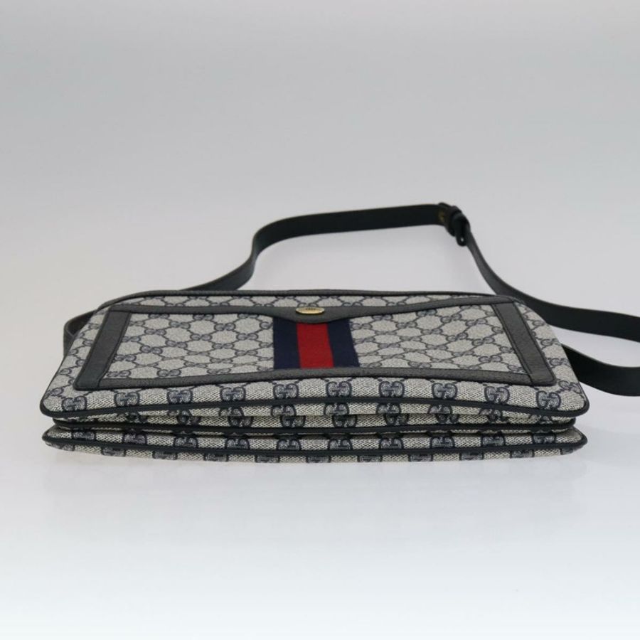 【日本直送】GUCCI GG Supreme Sherry Line 單肩包 PVC 海軍藍/紅色 41 02 013 正品 110219-4