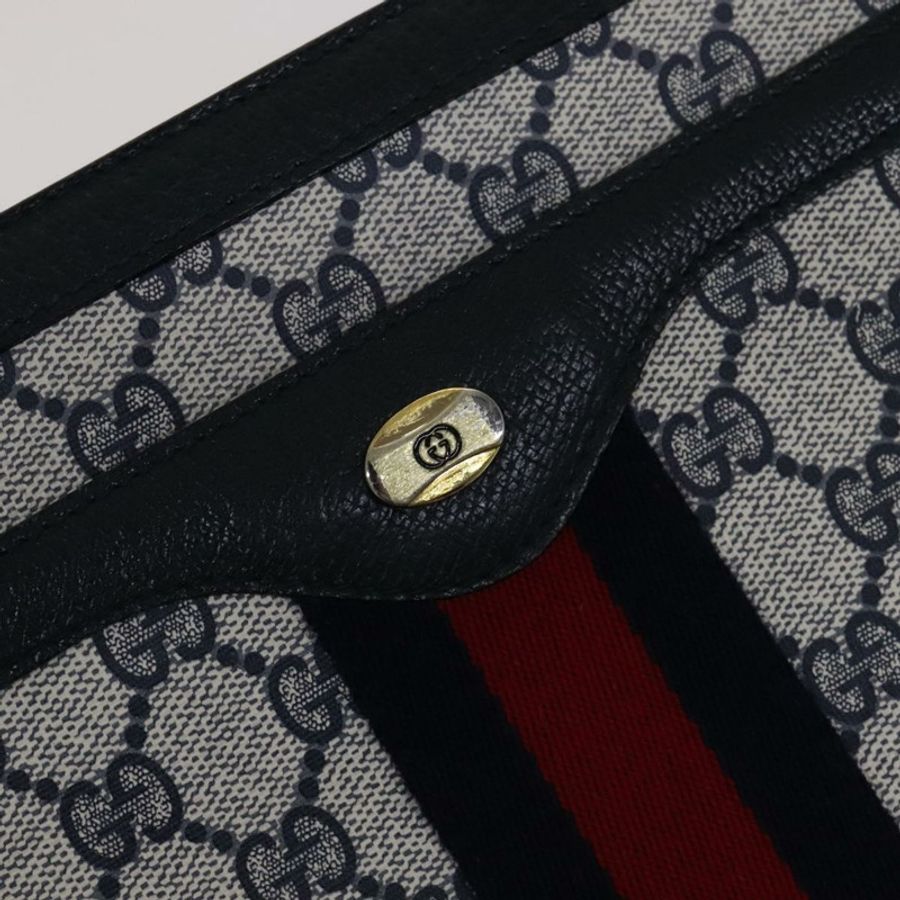 【日本直送】GUCCI GG Supreme Sherry Line 單肩包 PVC 海軍藍/紅色 41 02 013 正品 110219-17