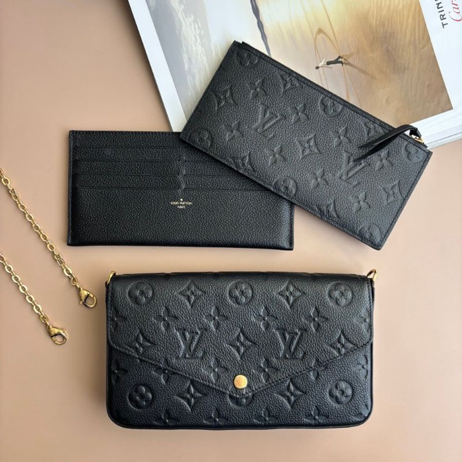 ::LOUIS VUITTON:: LV M82477 Félicie Pochette 黑壓紋三合一WOC-0