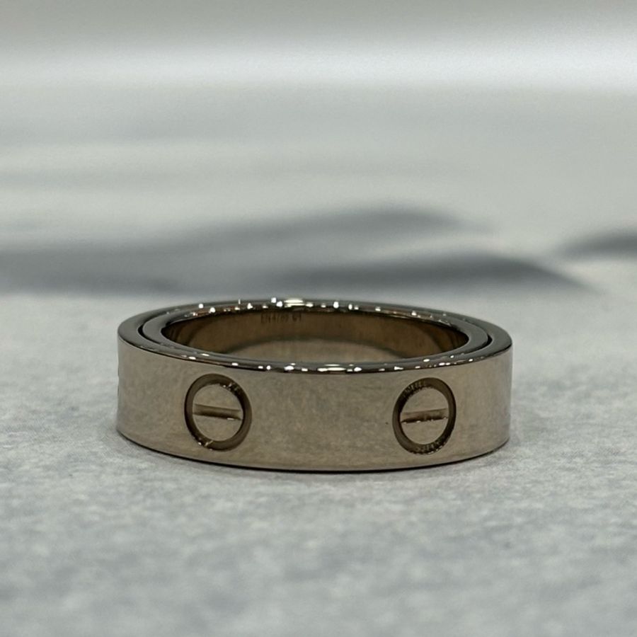 Cartier 卡地亞 LOVE RING 18白 K金 螺絲 戒 戒指 戒子 項鍊 墬子-0