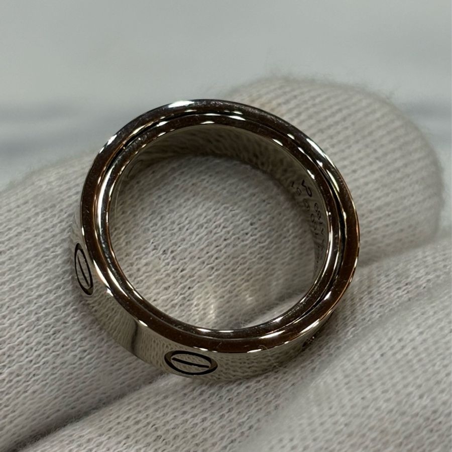 Cartier 卡地亞 LOVE RING 18白 K金 螺絲 戒 戒指 戒子 項鍊 墬子-6