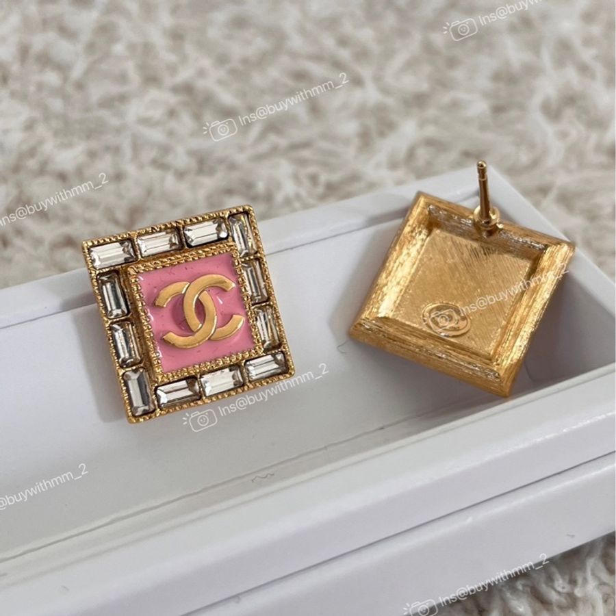 現貨💎香奈兒24S粉色方塊耳環-0