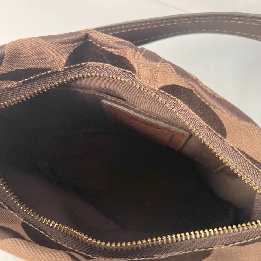 Coach啡色中古手提袋肩背側肩袋腋下包 日本中古二手vintage-5