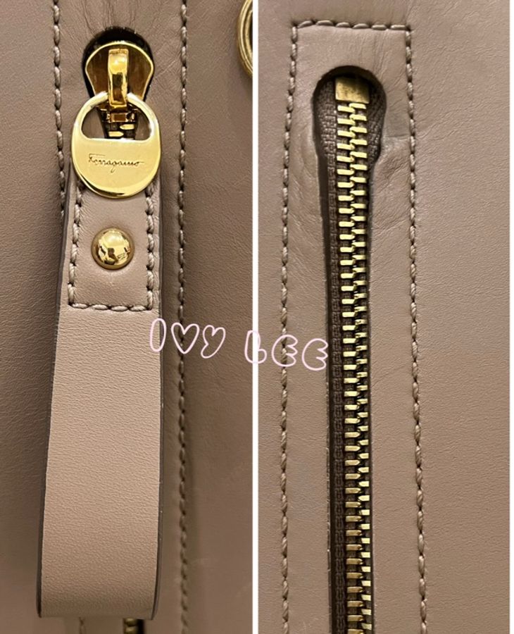 Salvatore Ferragamo Sofia Gancini 橘色 拼色 手提包 肩背包 斜背包 二手精品-22