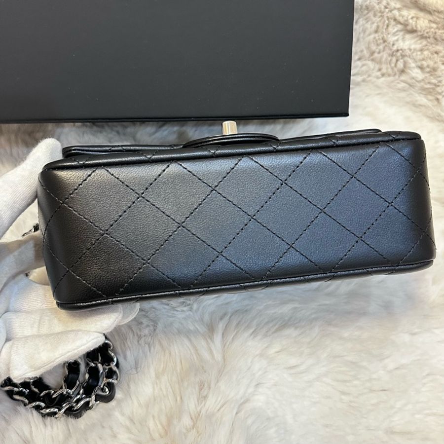 Chanel香奈兒經典爆款24C mini CF coco20 黑銀鏈條口蓋包-4