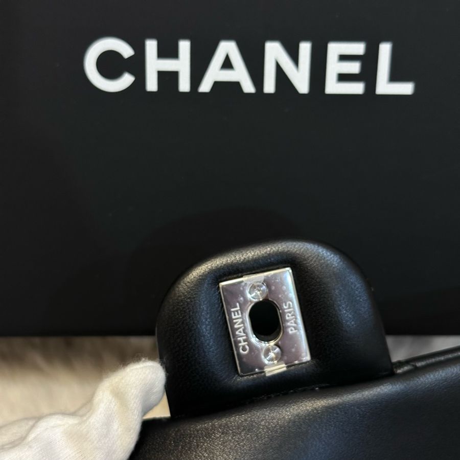 Chanel香奈兒經典爆款24C mini CF coco20 黑銀鏈條口蓋包-12