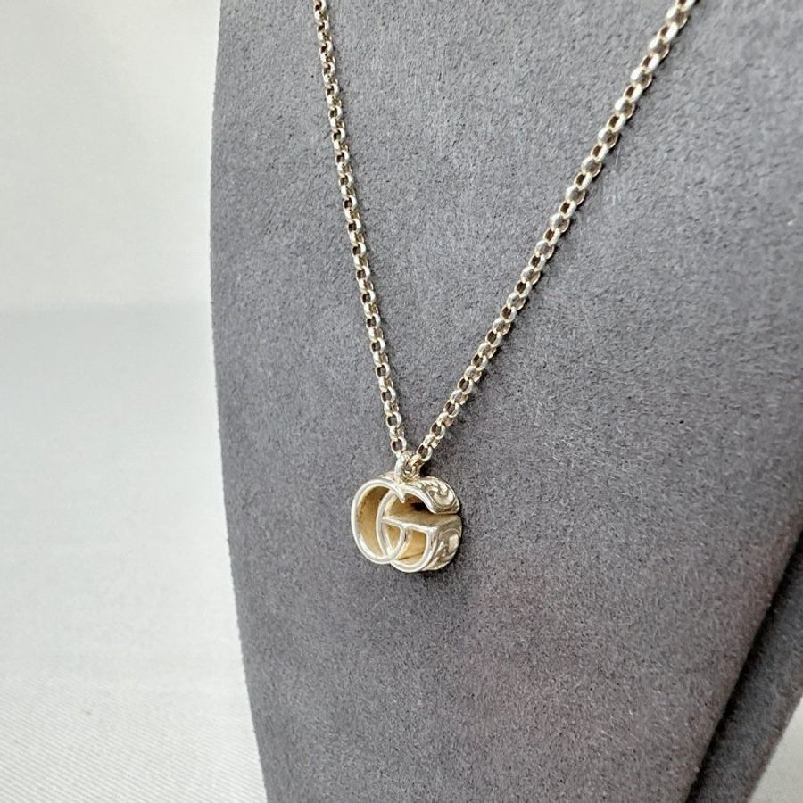 GUCCI 925純銀GG Marmont項鍊-1