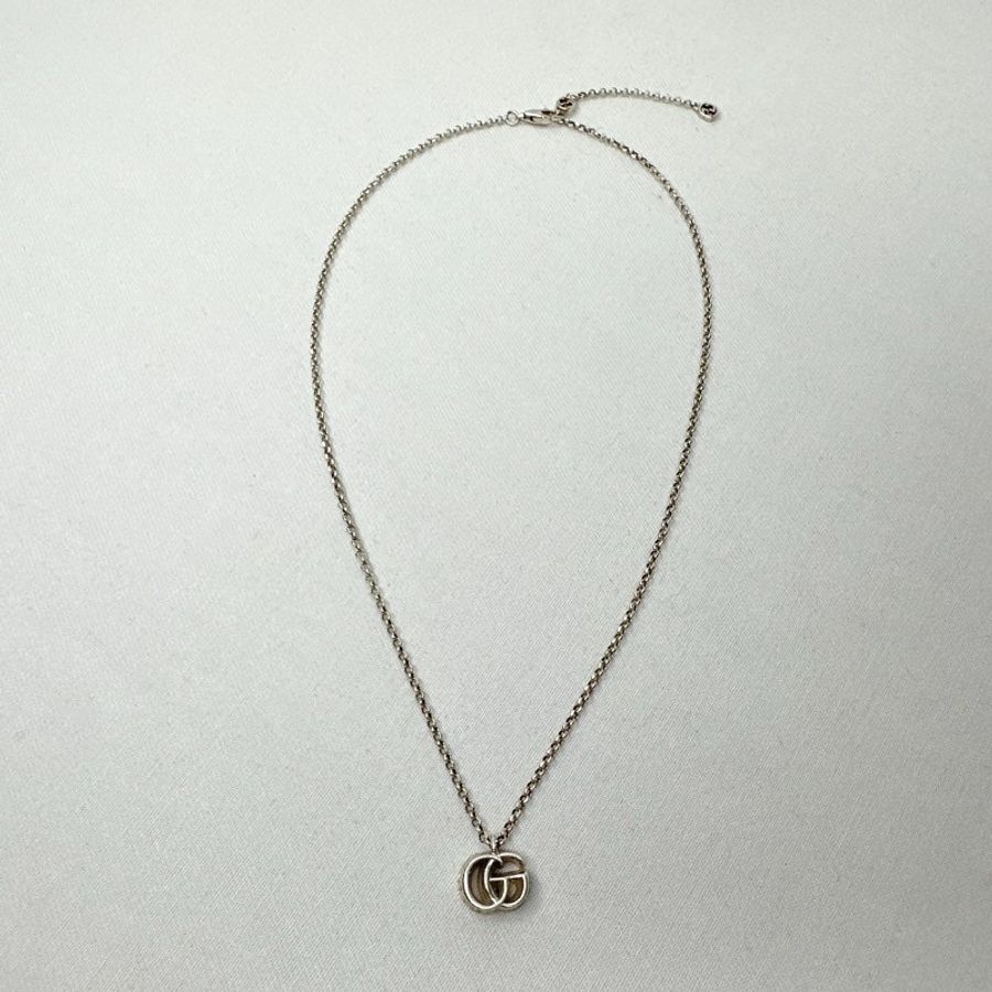 GUCCI 925純銀GG Marmont項鍊-4