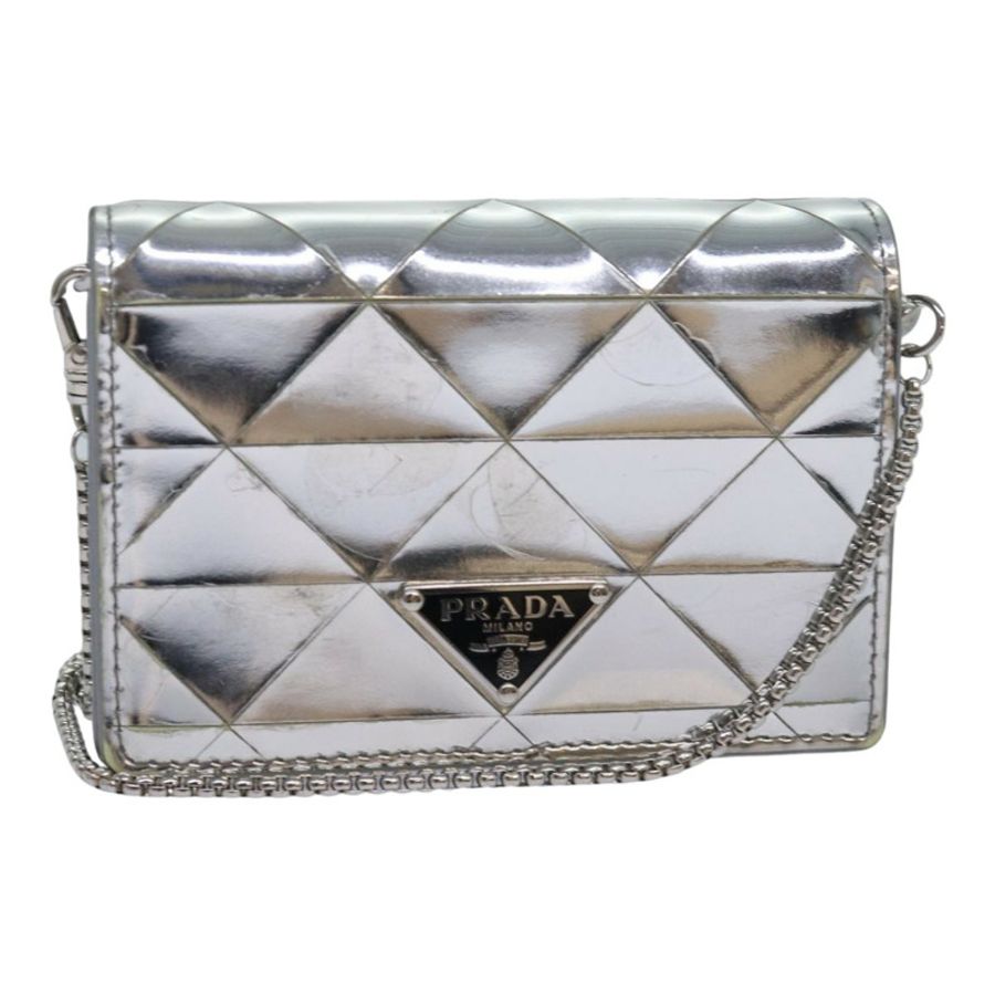 【日本直送】PRADA 肩包 三角形面板 銀色 Auth 84299-0
