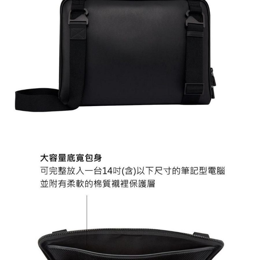 MONTBLANC 萬寶龍 風尚碳纖維黑色小牛皮商務筆電包 [原價25000]-6
