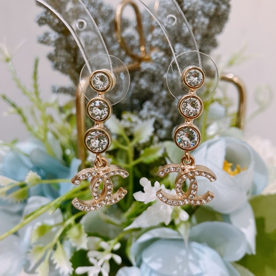 TK1574 CHANEL 香奈兒經典CC字吊飾耳環CC CRYSTAL DROP EARRINGS-7