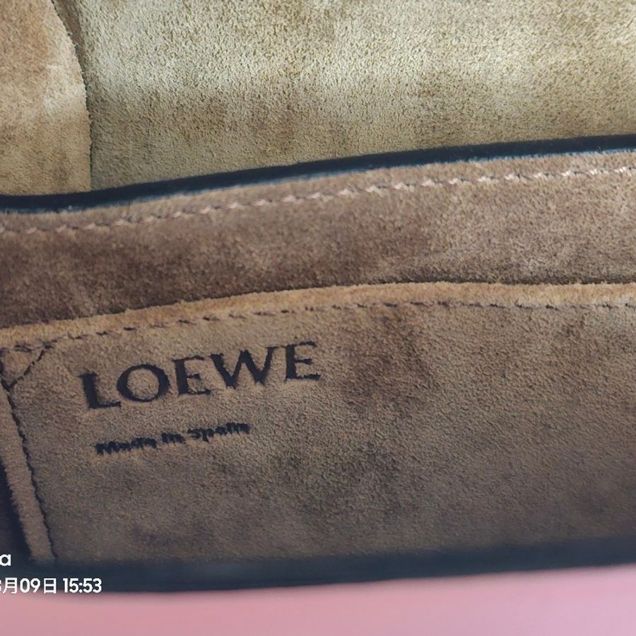 LOEWE 羅威 焦糖色×粉色 Gate small 肩背包-10