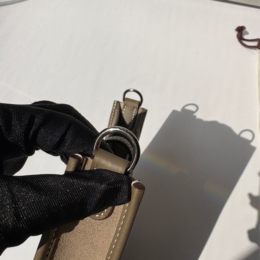 Hermes mini evelyne 麂皮大象灰-6