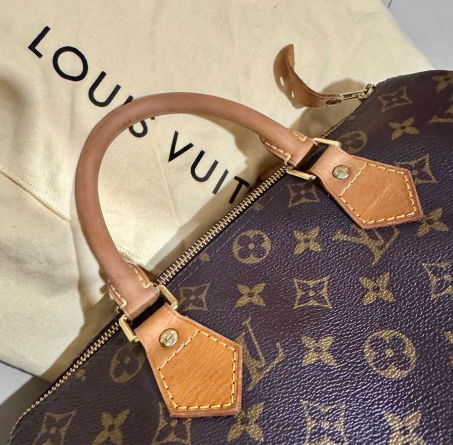 LV speedy 30 經典老花波士頓包-17