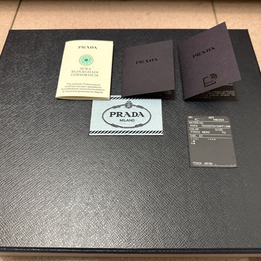 PRADA Re-Edition 2005 Re-Nylon 迷你 尼龍 皮革肩帶 手拿包 腋下包 黑色 銀色 1N204M-16