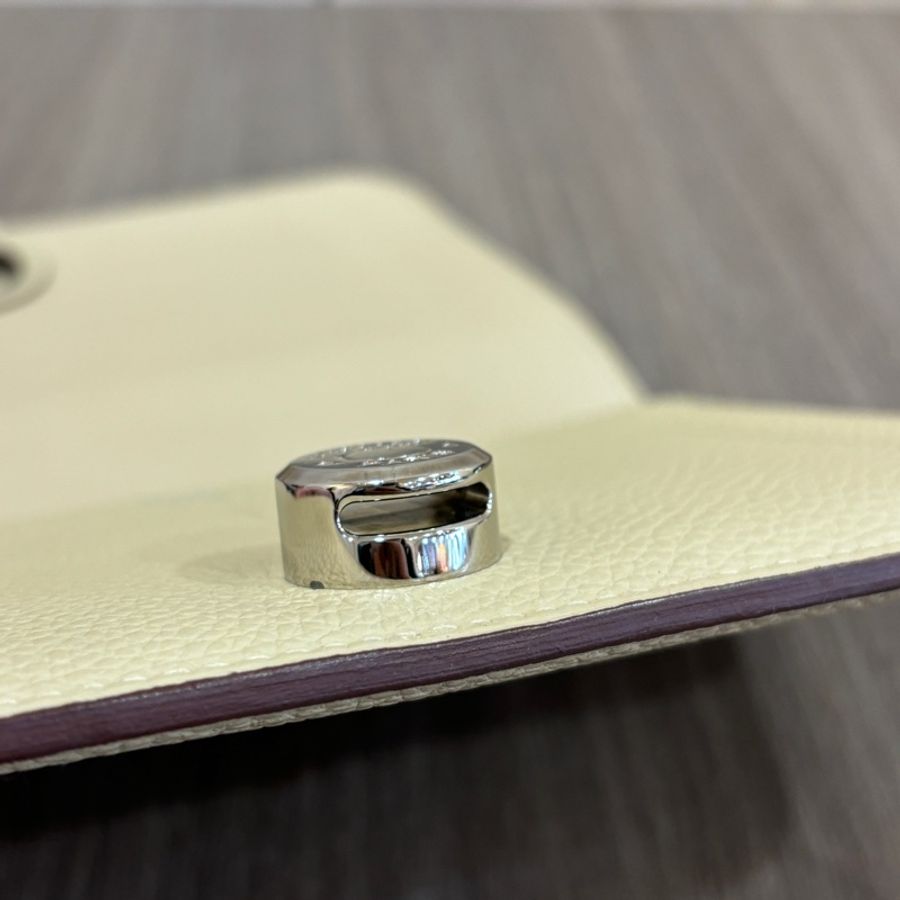 Hermes 奶昔白Togo皮銀釦Dogon皮穿式長夾手拿包 零錢包 卡片鈔票夾 口L刻-16
