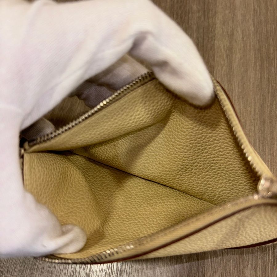 Hermes 奶昔白Togo皮銀釦Dogon皮穿式長夾手拿包 零錢包 卡片鈔票夾 口L刻-22