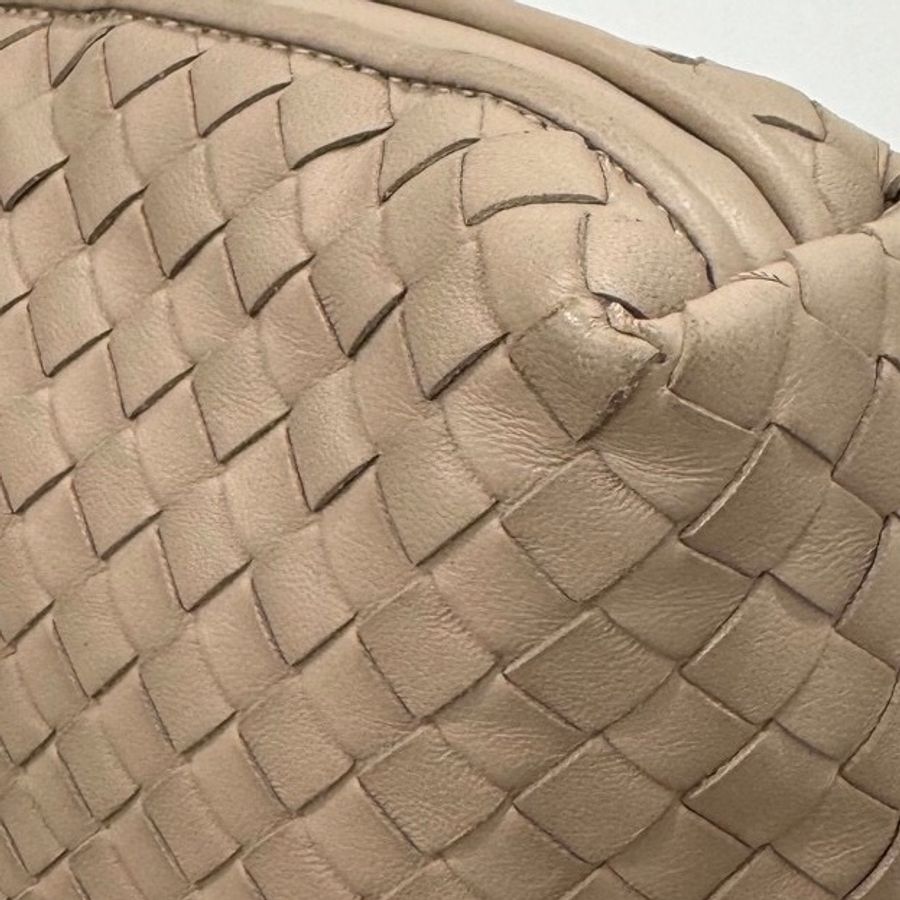 BOTTEGA VENETA 裸肌色 奶茶 編織 貝殼 斜背包 肩背包 手提包 側背包-44