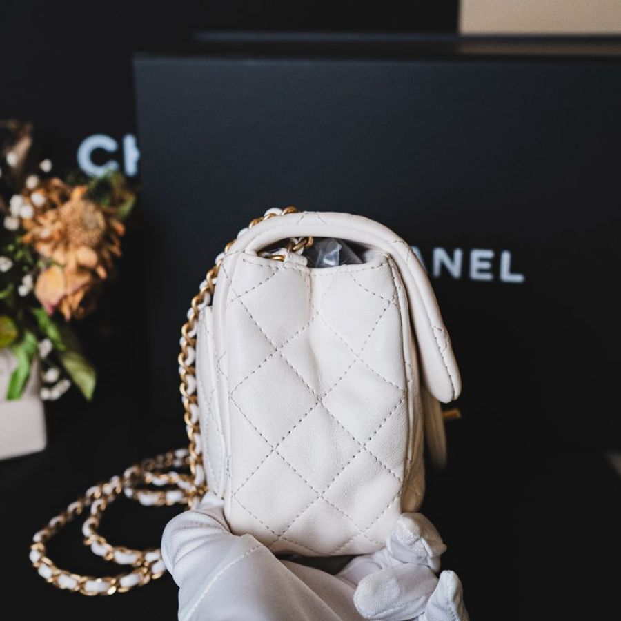 《CHANEL 白色 金球方胖子 芯片款》-2