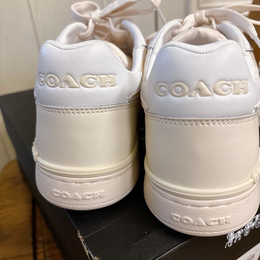 Coach 米白色休閒鞋 Coach 米白色 布鞋 休閒鞋 clip court sneakers-2