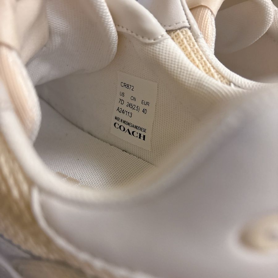 Coach 米白色休閒鞋 Coach 米白色 布鞋 休閒鞋 clip court sneakers-5