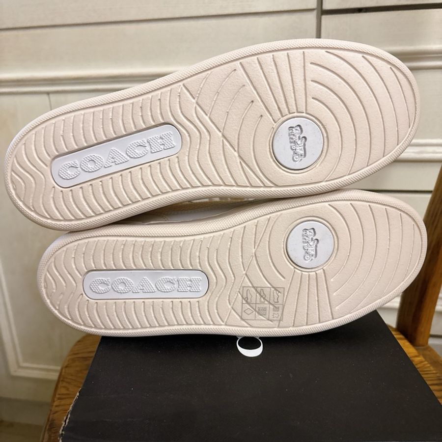 Coach 米白色休閒鞋 Coach 米白色 布鞋 休閒鞋 clip court sneakers-8