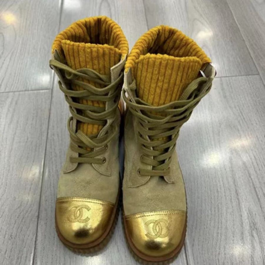 Chanel麂皮拼接短靴 尺寸35. 5碼-4