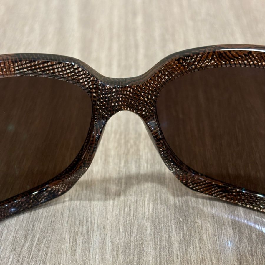 CHANEL 雙C LOGO 咖啡 大膠框 新款 蛇皮 壓紋 蛇紋 墨鏡 太陽眼鏡 GAGA-8