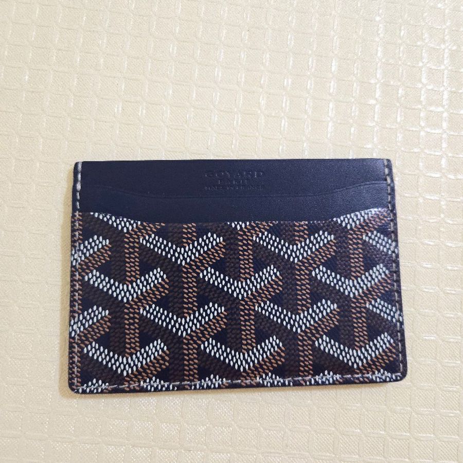 GOYARD 高雅德 經典滿版LOGO手工帆布萬用卡夾 票卡夾 深藍色 海軍藍-1