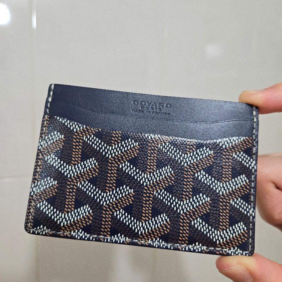 GOYARD 高雅德 經典滿版LOGO手工帆布萬用卡夾 票卡夾 深藍色 海軍藍-3