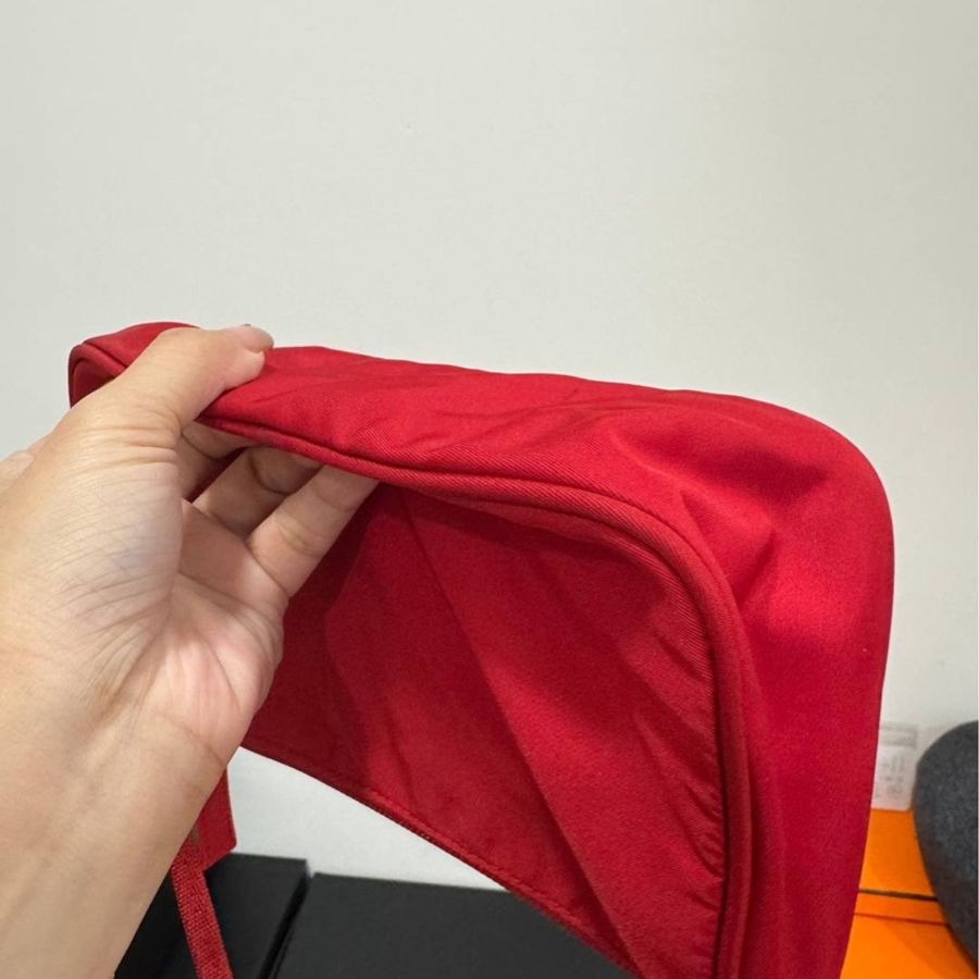 PRADA hobo 紅色 尼龍 麻將包 手提包 腋下包 肩背包-13