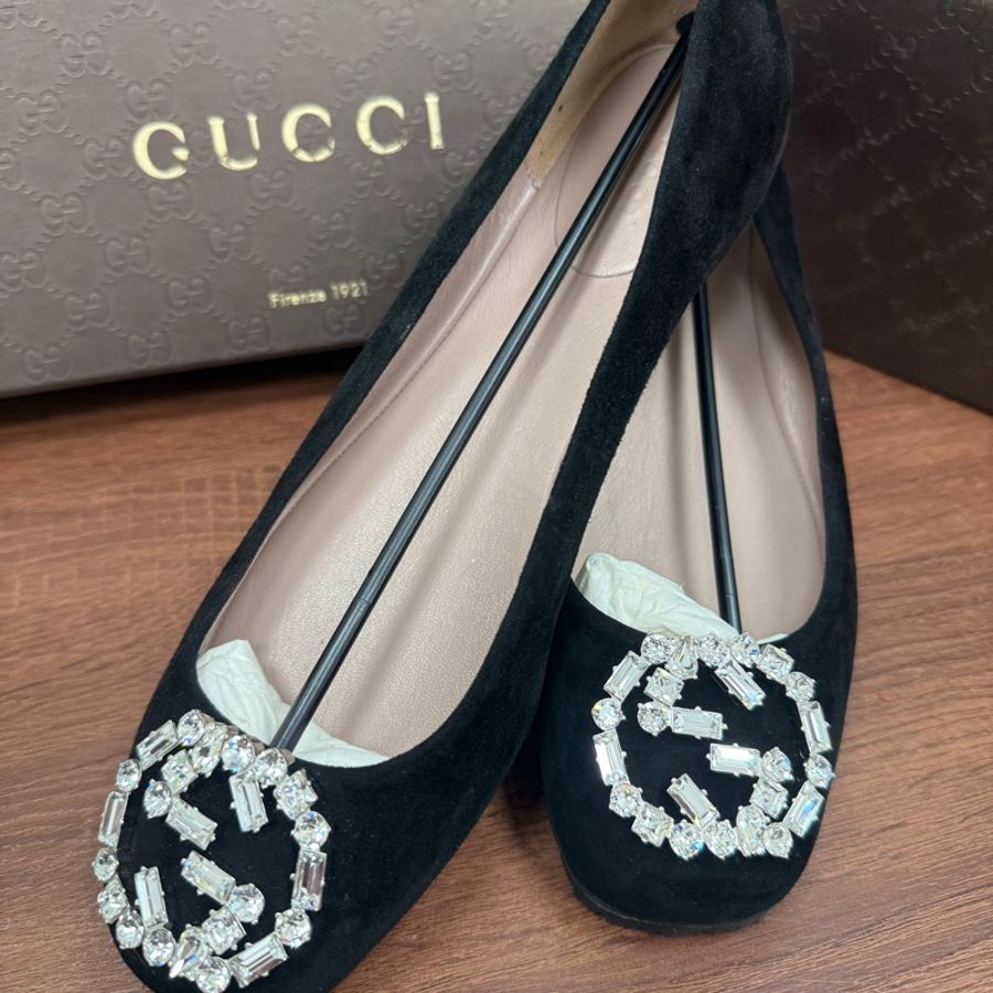 Gucci 麂皮娃娃鞋-0