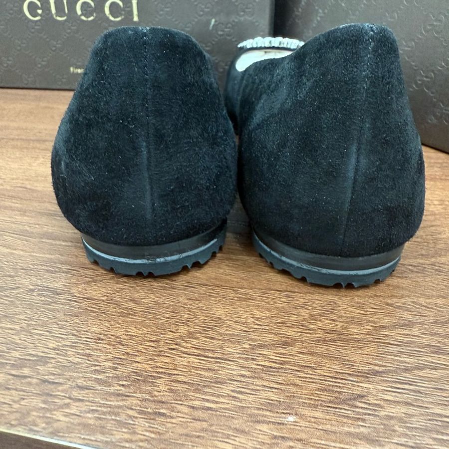 Gucci 麂皮娃娃鞋-2