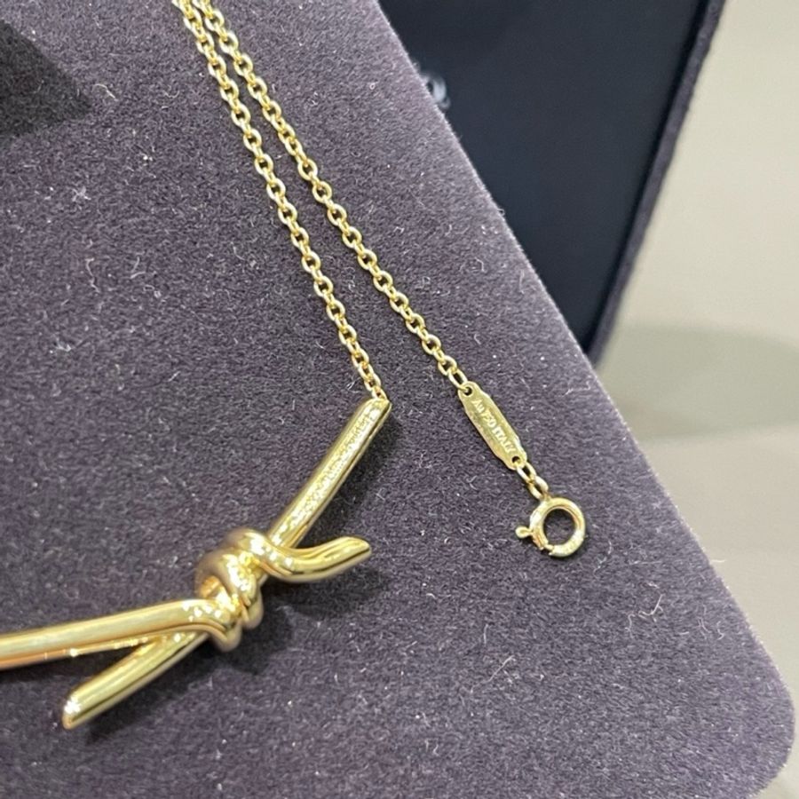蒂芙尼Tiffany无钻knot黄金18k项链-6