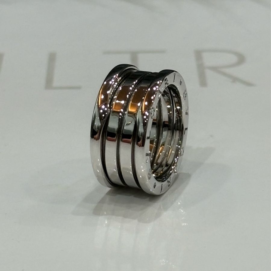 BVLGARI 寶格麗 750白K金 BZERO1 3環 三環戒 戒子 戒指 戒 墬子-2