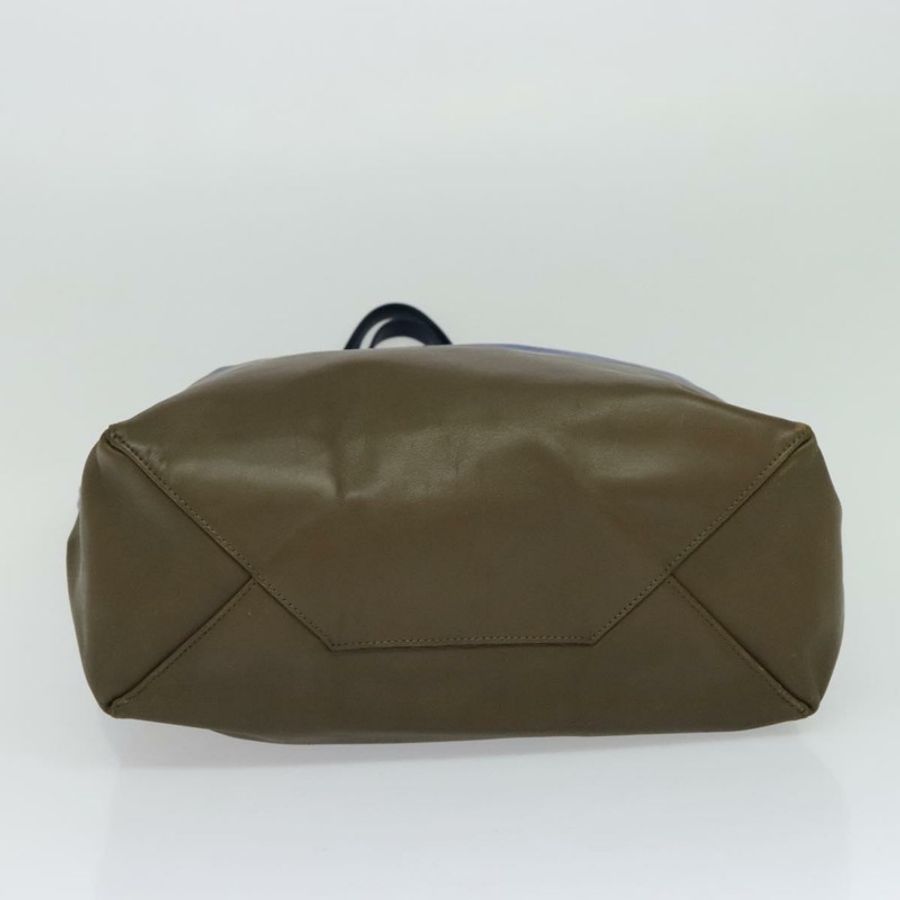 【日本直送】CELINE Vertical Cabas 手提包 皮革 藍色 棕色 正品 ki5445-4