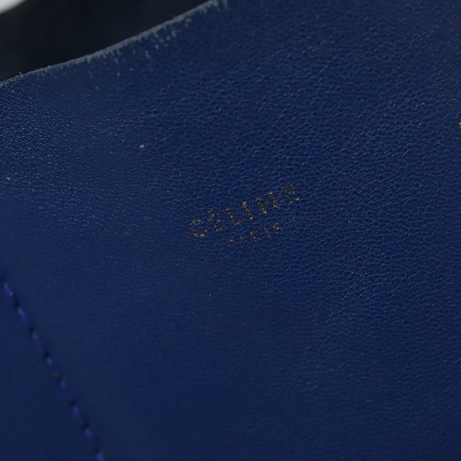 【日本直送】CELINE Vertical Cabas 手提包 皮革 藍色 棕色 正品 ki5445-9