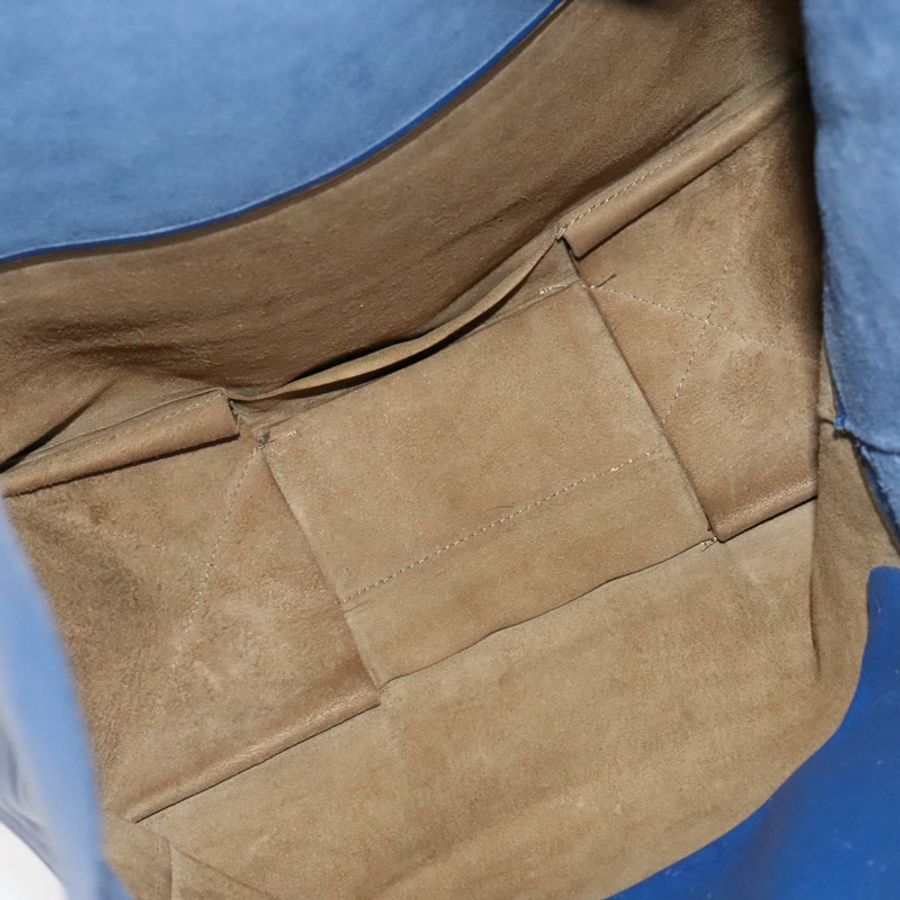 【日本直送】CELINE Vertical Cabas 手提包 皮革 藍色 棕色 正品 ki5445-10