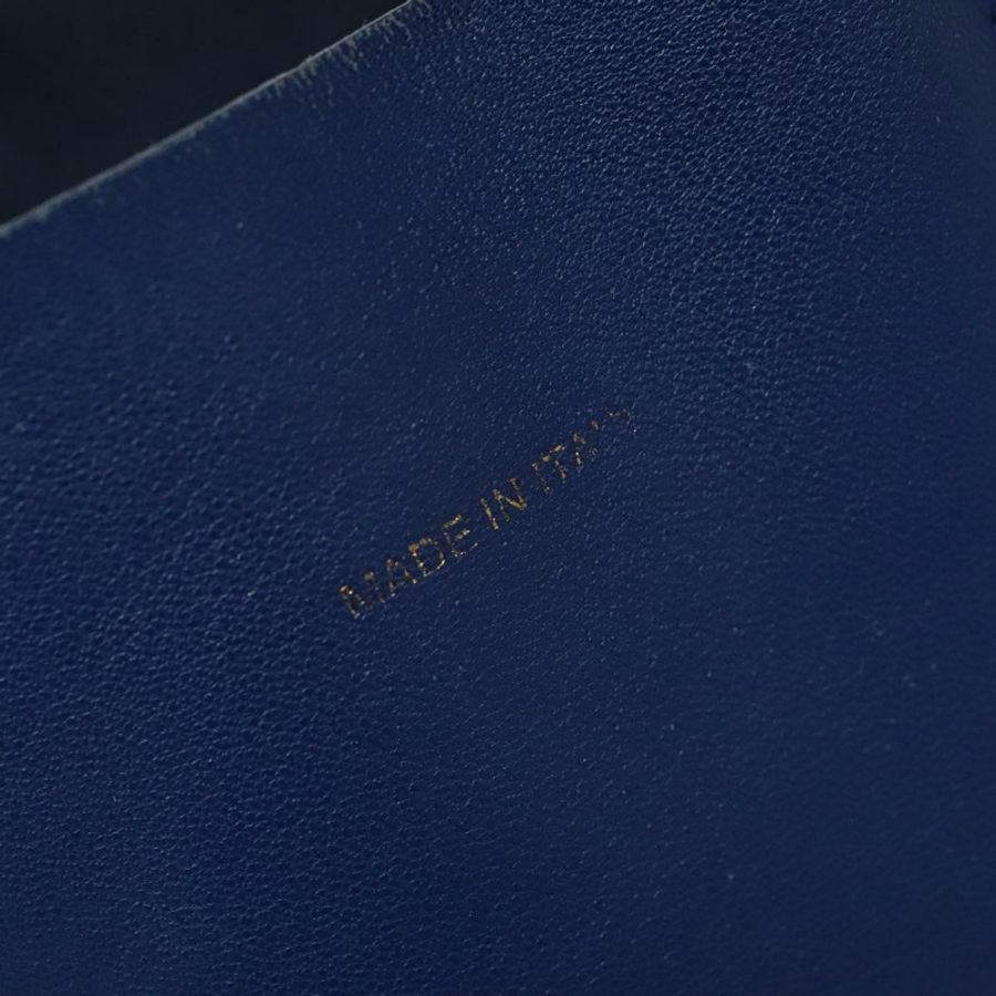 【日本直送】CELINE Vertical Cabas 手提包 皮革 藍色 棕色 正品 ki5445-16