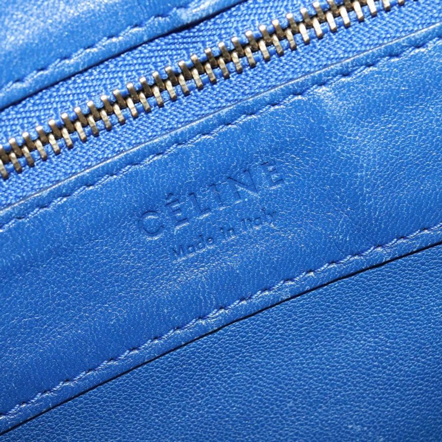 【日本直送】CELINE Vertical Cabas 手提包 皮革 藍色 棕色 正品 ki5445-17