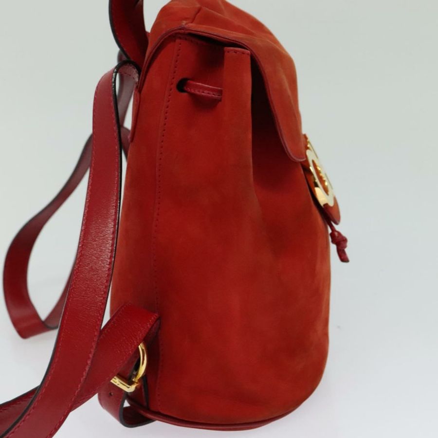 【日本直送】Salvatore Ferragamo 紅色麂皮雙肩包,正品編號 114655-3